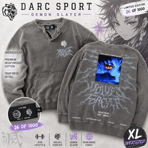 Darc Sport Demon Slayer XL Oversized Sweatshirt Limited 26/1000 Gray NWOT